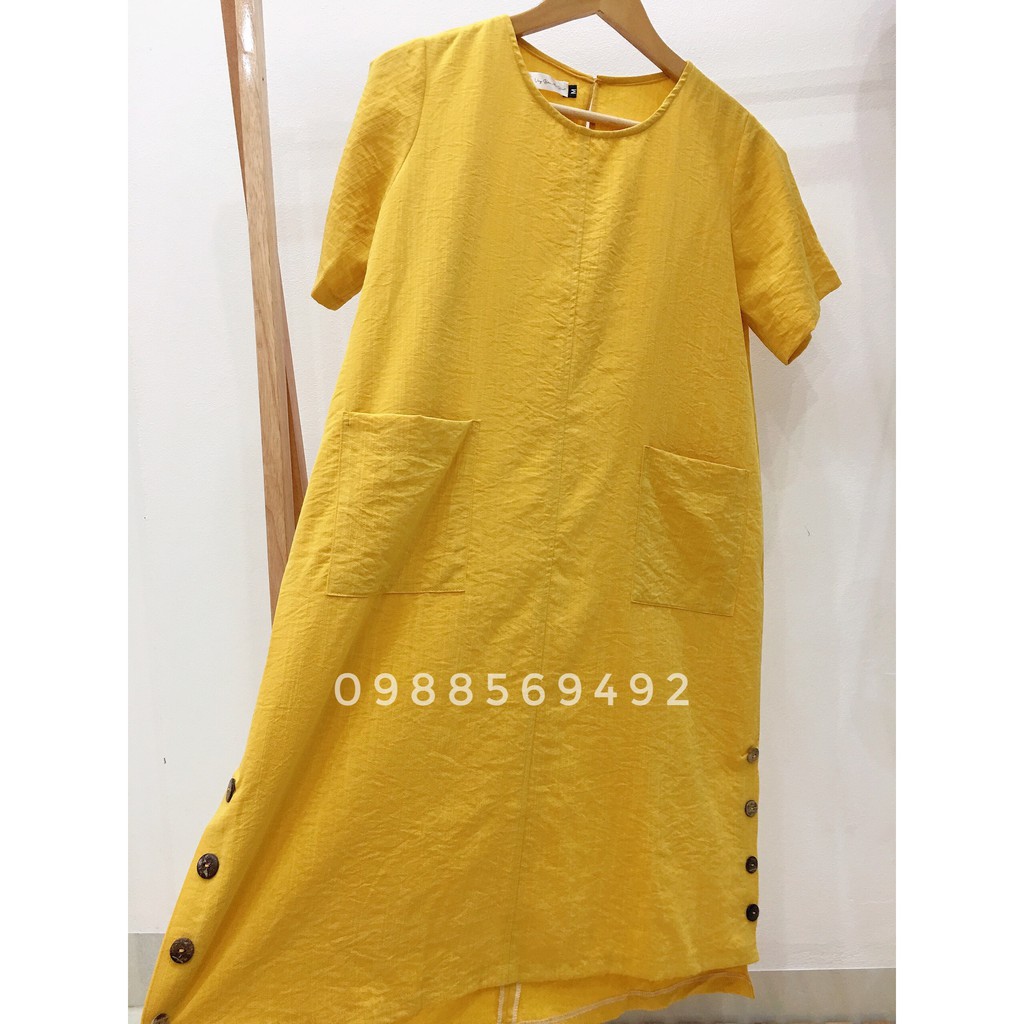 Váy bầu bigsize 40-100kg  dáng xuông chất đũi vàng - MB90