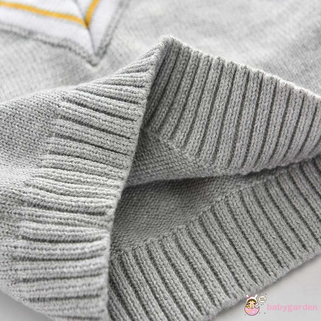 Áo Ghi Lê Cổ Chữ V Không Tay Chất Vải Len Ấm Áp Cho Bé