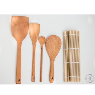 Xẻng xào, Vá cơm, Muỗng gỗ tự nhiên xuất Nhật - Modo Wood - Dụng cụ nhà bếp