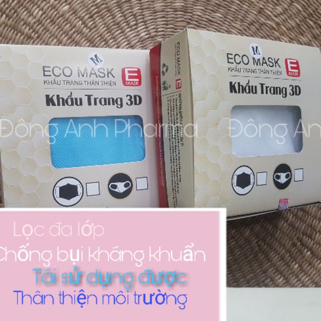 Khẩu trang y tế 3d Eco mask thân thiện môi trường (bán từng cặp) - Đông Anh Pharma