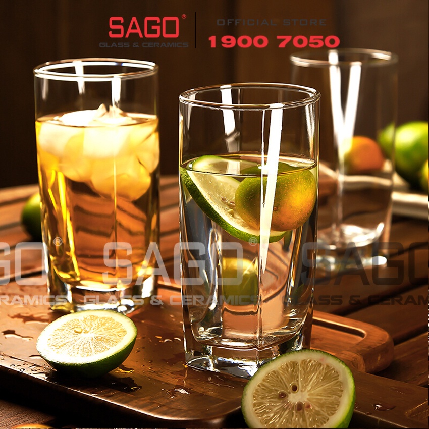 Ly Thủy Tinh Ocean Vuông Plaza Long Drink 405ml , 320ml | Thủy Tinh Cao cấp , nhập Khẩu Thái Lan
