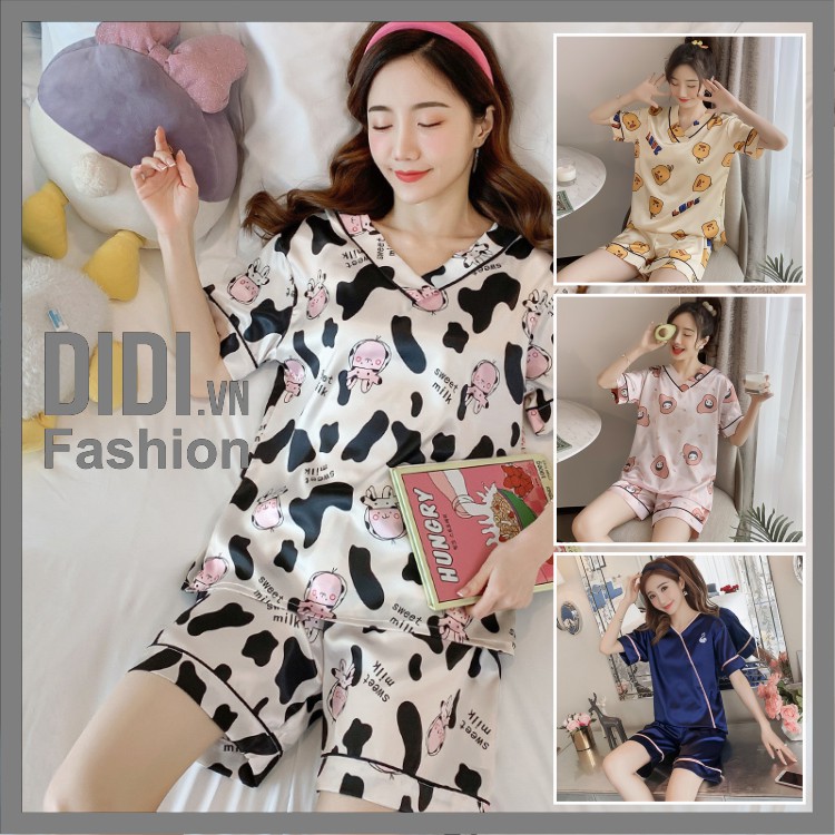 Pijama đồ bộ nữ , pyjama cộc tay mặc nhà thời trang mới nhất freesize mát mẻ dễ thương