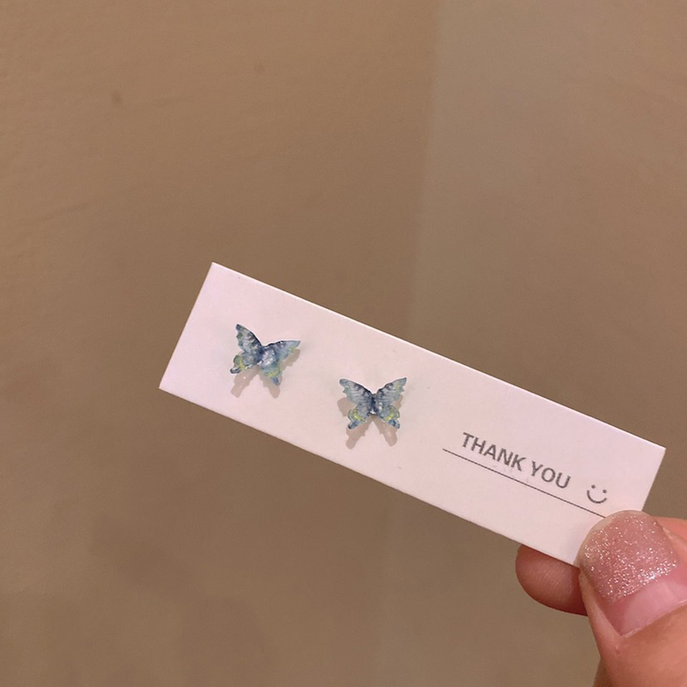 Đôi khuyên tai dạng xỏ thiết kế bươm bướm nhiều màu sắc tùy chọn xinh xắn dành cho nữ (Có bán theo set)