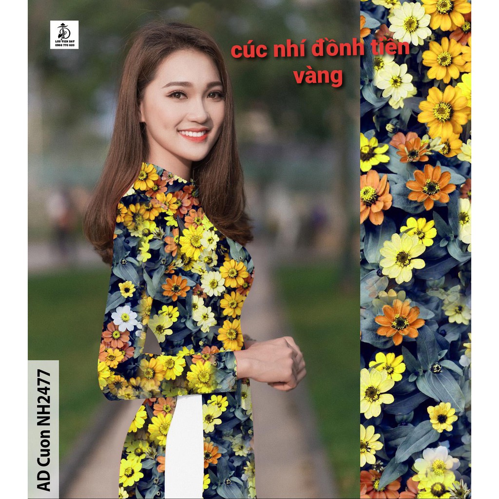 [SALE SỐC] Áo dài nhiều màu lụa in hoa 3D nổi siêu đẹp