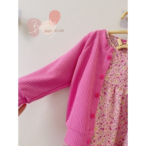 Sét áo len caregan kèm váy siêu xinh cho bé 10-22kg❤️ Váy kèm áo khoác hồng phong cách Hàn quốc