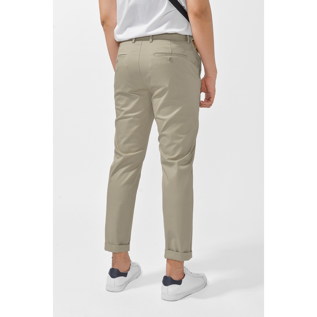 [Mã BMBAU50 giảm 7% đơn 99K] Quần Kaki cạp lưng phối tape. SLIM CROP form - Routine 10F20PCA016