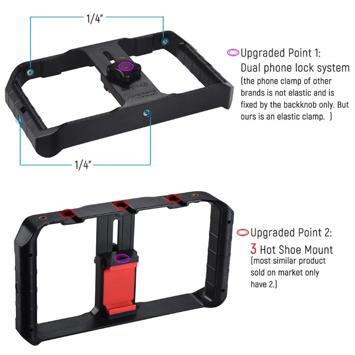 Tay cầm chống rung cho điện thoại hỗ trợ quay phim, chụp ảnh ulanzi u-rig pro hàng chính hãng