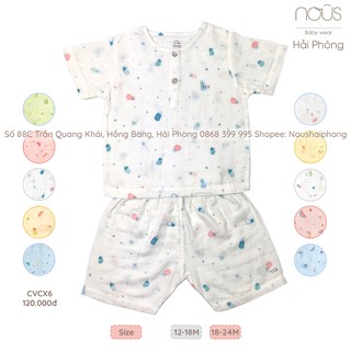 Bộ cộc xô trắng dứa xanh nous