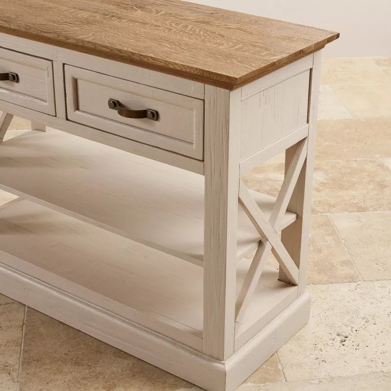 Bàn console 2 ngăn kéo Seychelles gỗ sồi IBIE