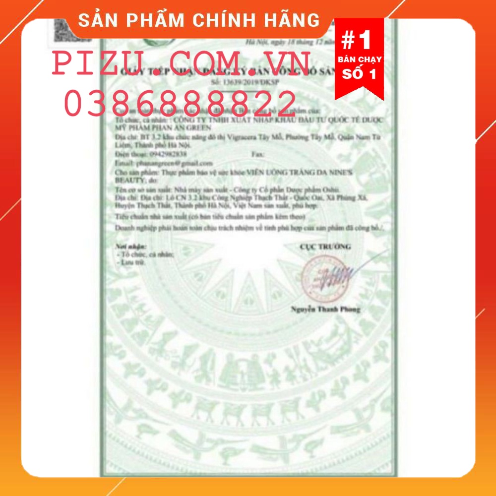 Viên Uống Nines Beauty Trắng Da, Mờ Nám, Giảm Nếp Nhăn Chính Hãng