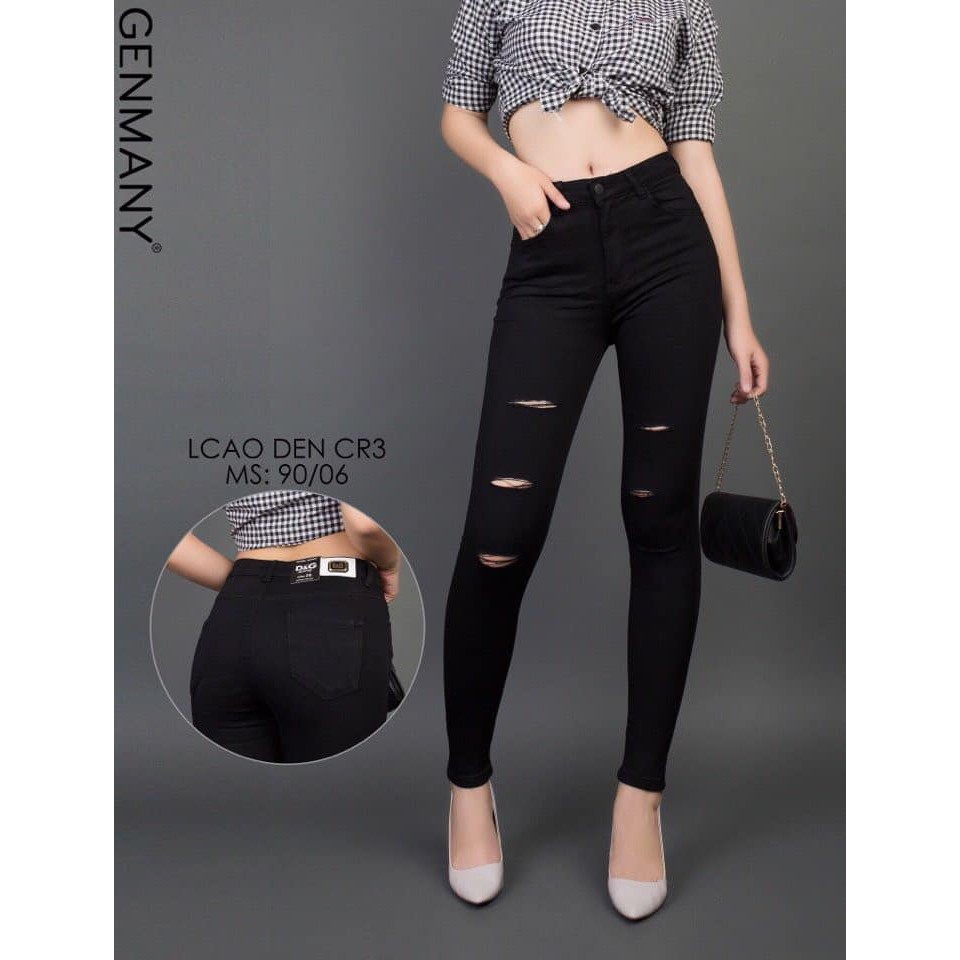 [ SIZE 60-90KG ] QUẦN JEAN ĐEN DÀI RÁCH GỐI | BigBuy360 - bigbuy360.vn