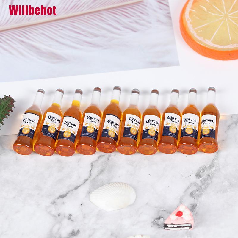 Set 10 Mô Hình Chai Rượu Vang Tỉ Lệ 1 / 12 Trang Trí Nhà Búp Bê