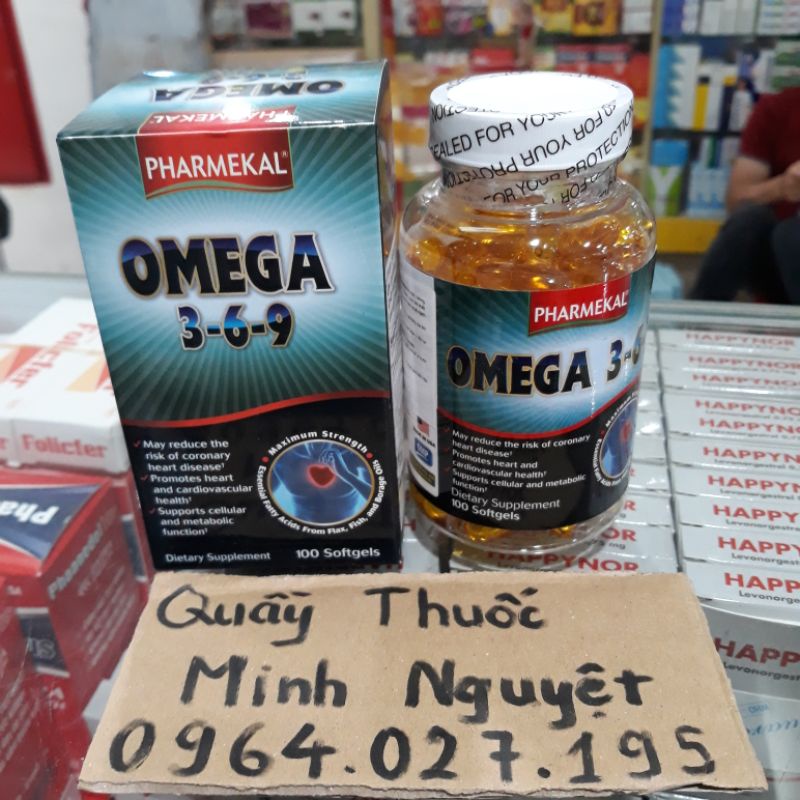 Viên uống Dầu Cá Pharmekal Omega 369 lọ 100 viên