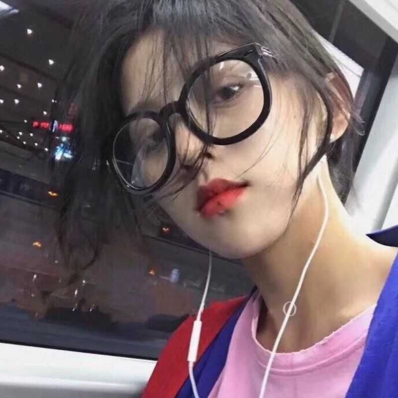 ▦Kính gọng đen nữ GM mặt trơn to đổi màu chống bức xạ ánh sáng xanh dày cận thị có thể trang bị lưới trợ lực đỏ