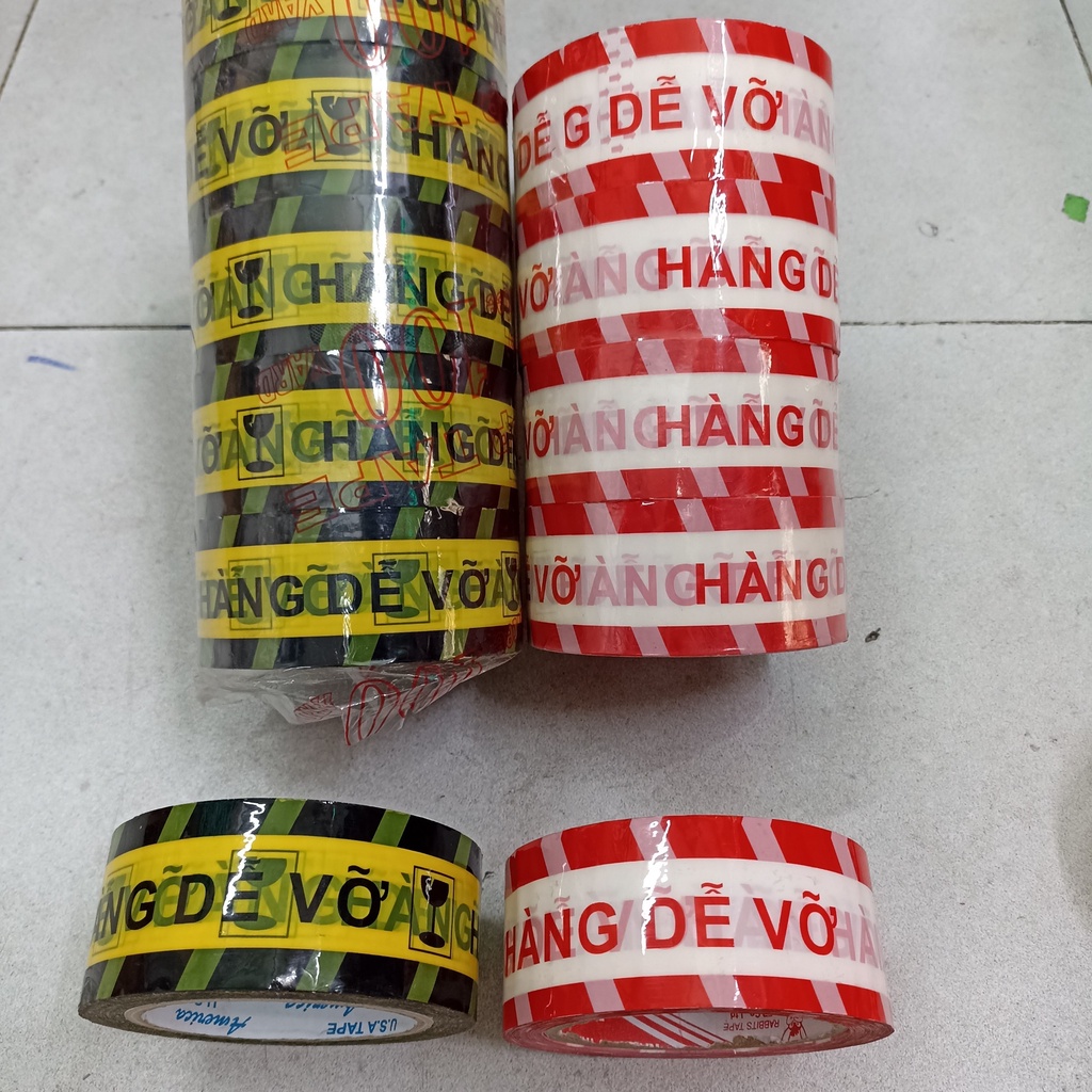 Băng keo hàng dễ vỡ 100y thông dụng đóng hàng tiện lợi