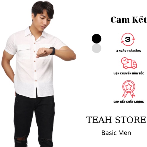 Áo sơ mi nam - Áo sơ mi chất Đũi - TEAH Store - AD6