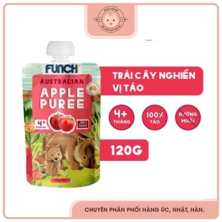 Trái cây nghiền hoa quả nghiền ăn dặm vị táo 100% cho bé từ 4 tháng tuổi FUNCH 120g