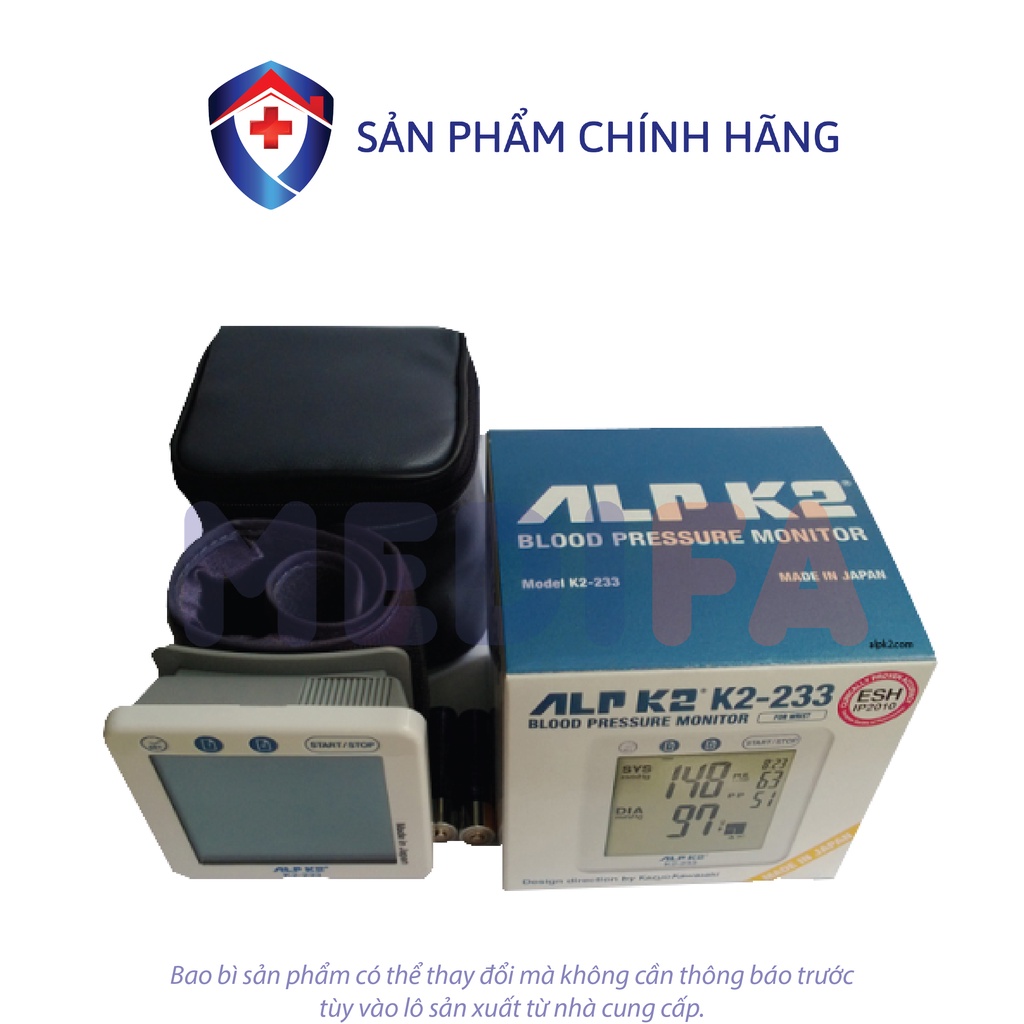 [Chính hãng Nhật Bản] Máy đo huyết áp điện tử cao cấp cổ tay ALPK2 K2-233, tự động hoàn toàn