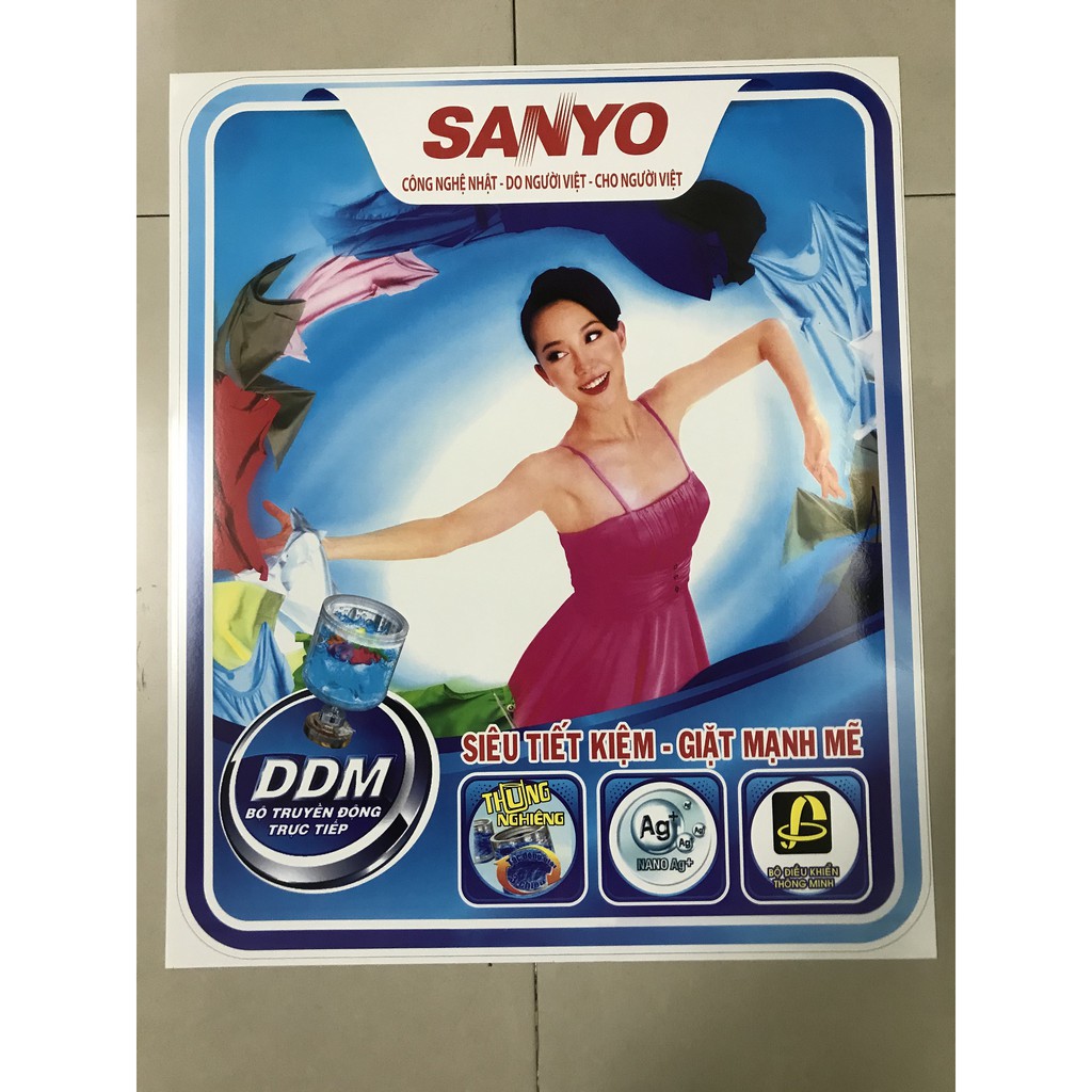 Tem dán máy giặt Sanyo Aqua / Miếng dán máy giặt Sanyo (phần 1)