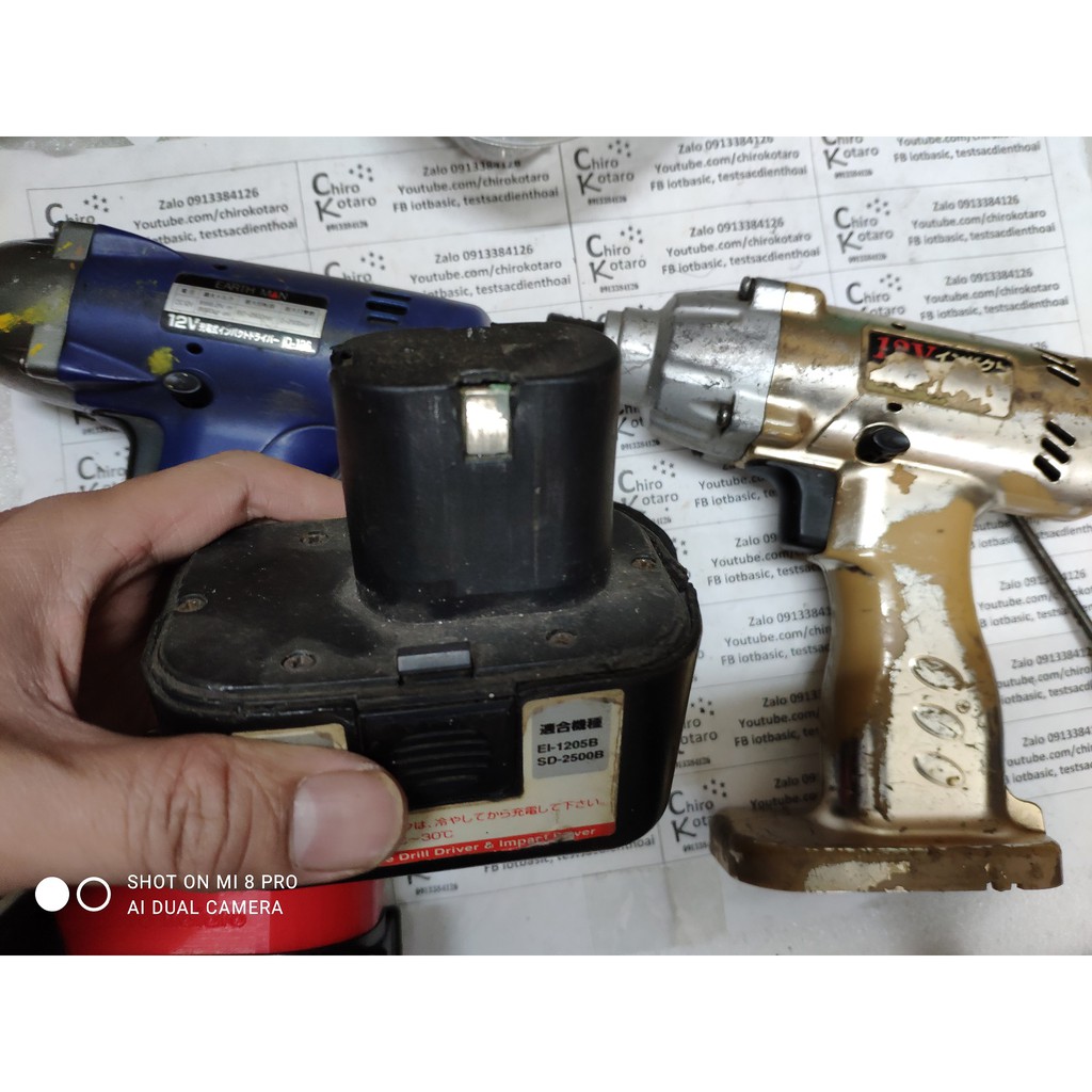 Đế chuyển pin máy eValue, myValue, Earthman, Kobo 12V Đài Loan sang dùng hộp pin cài Makita