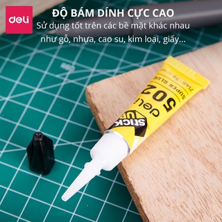 Keo Dán Sắt 502 Deli 7146 - Keo Siêu Bám Dính (Tuýp 3g)