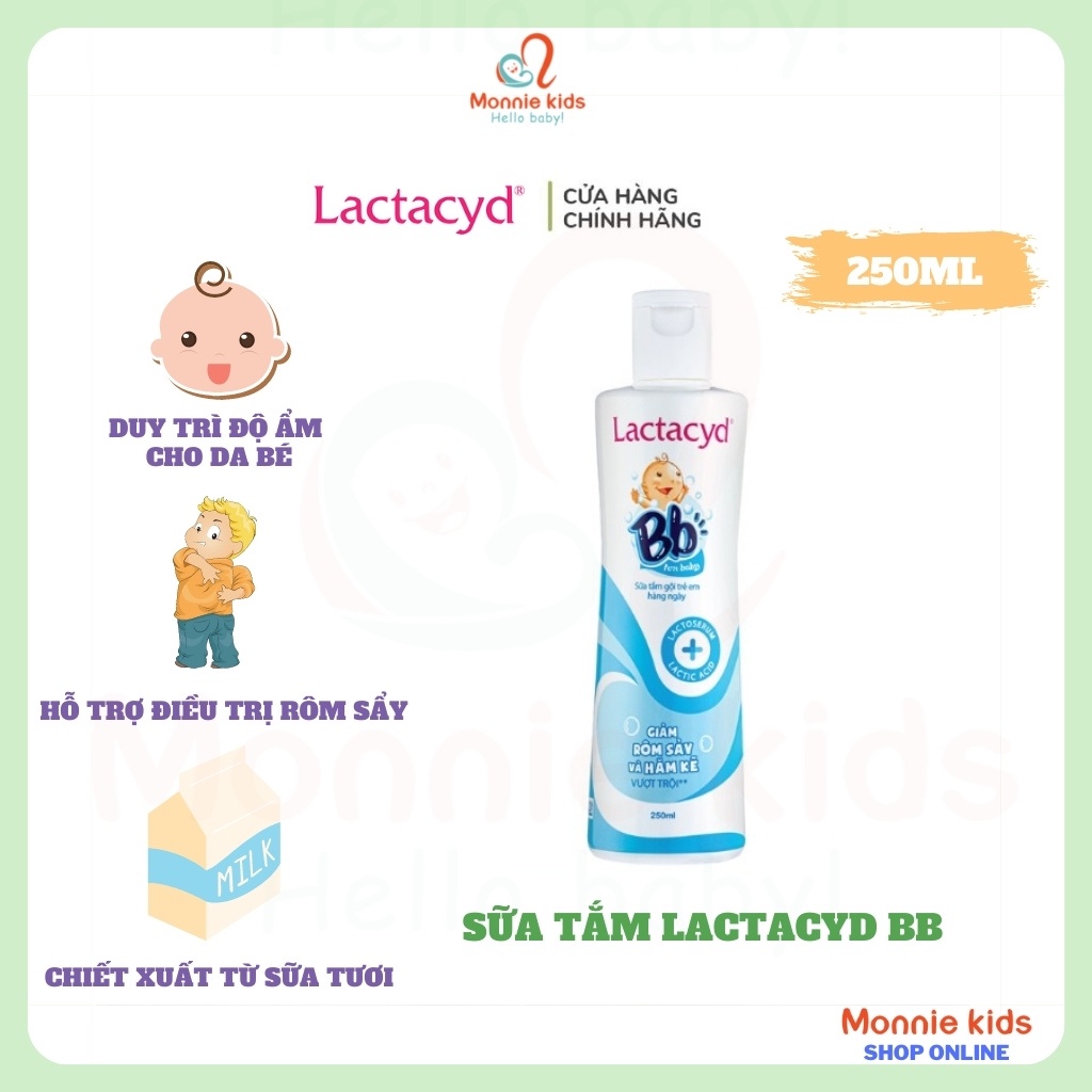 Sữa Tắm Lactacyd BB 250ml, sữa tắm chiết xuất thiên nhiên an toàn cho bé - Monnie Kids