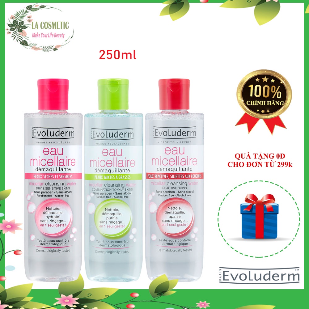 Nước tẩy trang Evoluderm Eau Micellaire 250ml