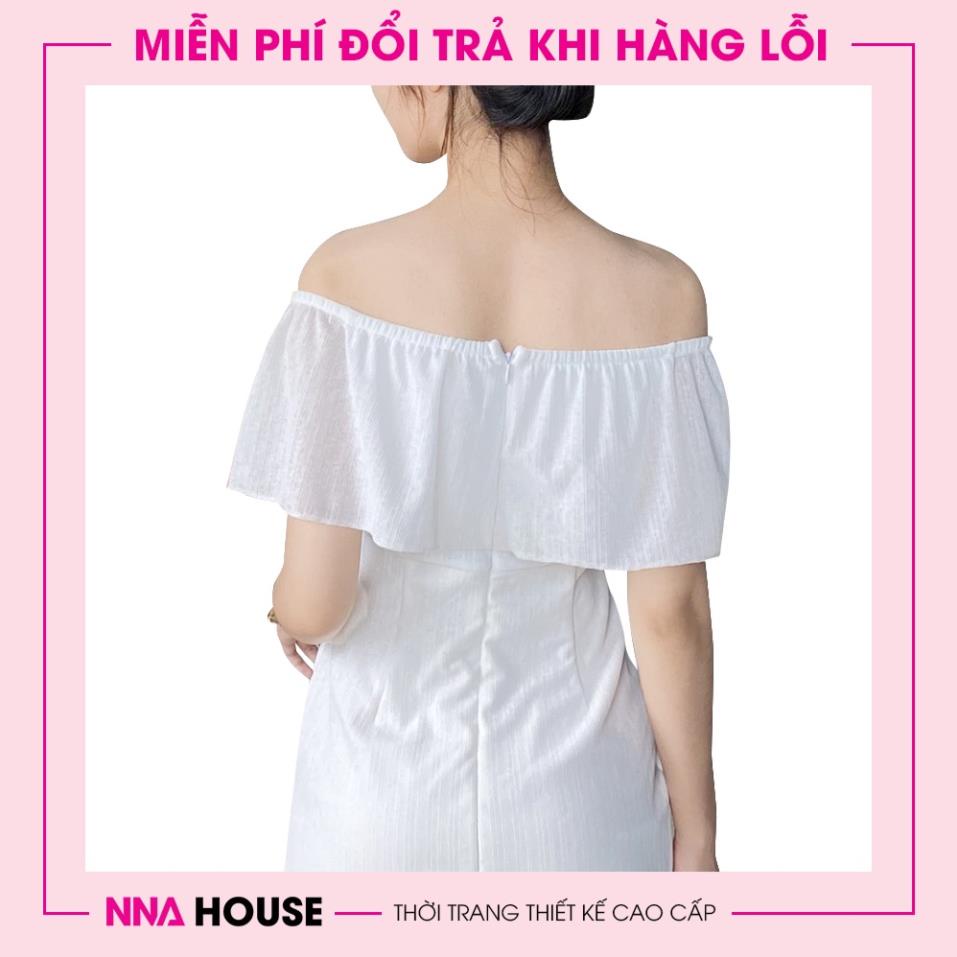 Đầm dự tiệc trắng - Váy trễ vai body ngắn tay thiết kế cao cấp NNAHOUSE Mã NA210 | BigBuy360 - bigbuy360.vn