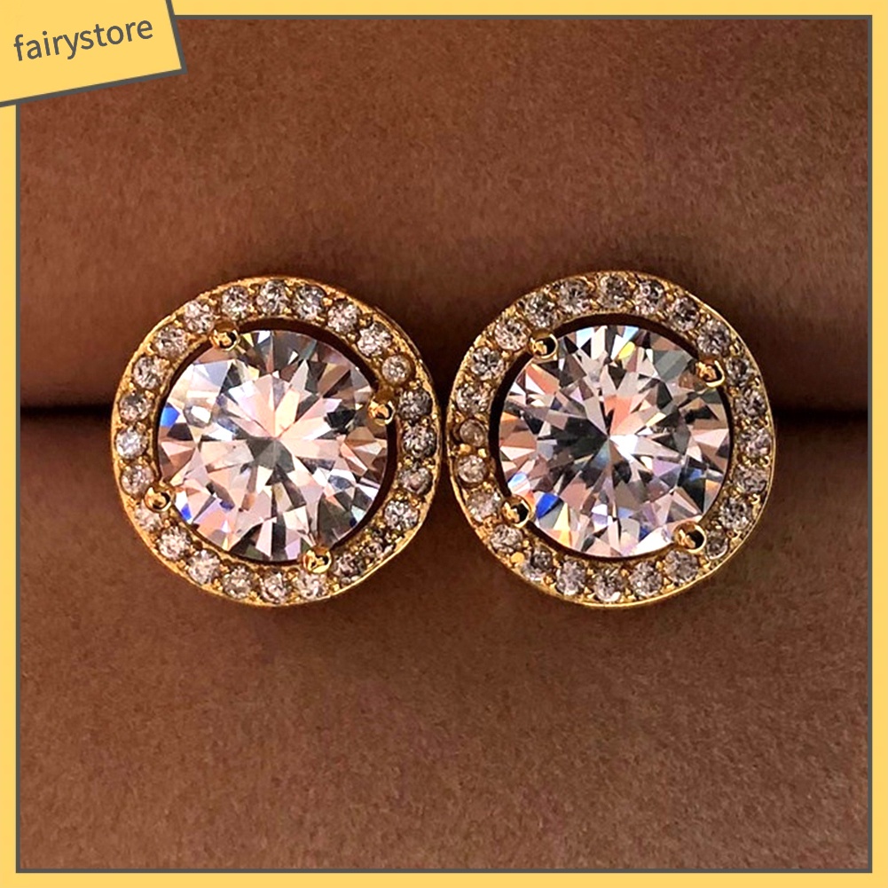 Bông Tai Hợp Kim Đính Đá Kiểu Dáng Sang Trọng