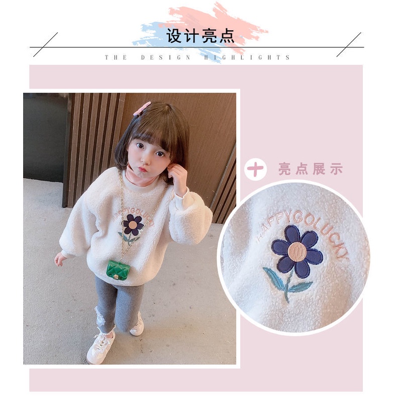 Áo sweater dài tay cổ lọ thời trang xinh xắn cho bé gái