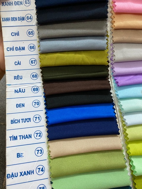 Vải lót silk thun khổ 1m6: bảng màu 4- giá 1 mét