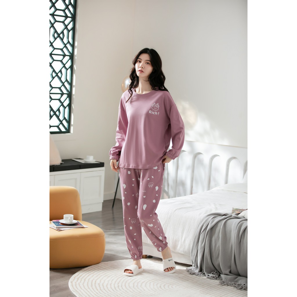 Đồ mặc nhà nữ thu đông chất cotton mịn đẹp - MH5109