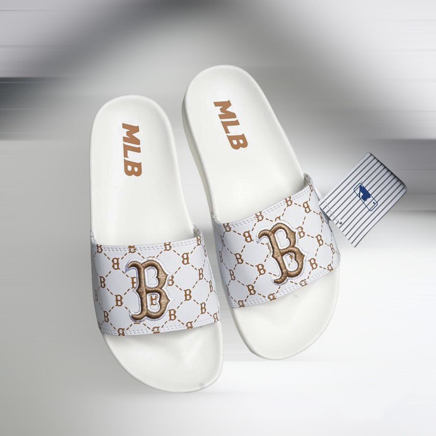 Dép quai ngang nữ MLB Boston Monogram, màu đa dạng , êm chân, không trơn trượt, thời trang, dễ phối đồ