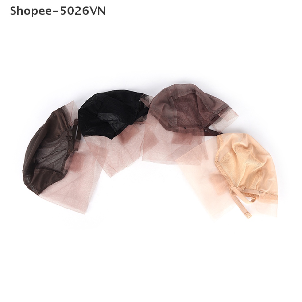 Mũ Lưới Đội Tóc Giả Dệt Co Giãn Màu Đen / Nâu / Be