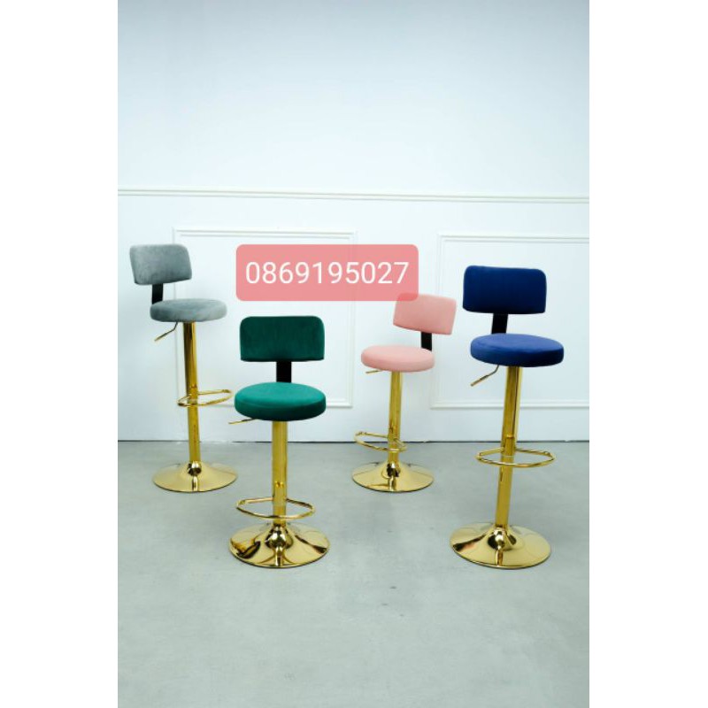 GHẾ QUẦY BAR VẢI NHUNG QB-338