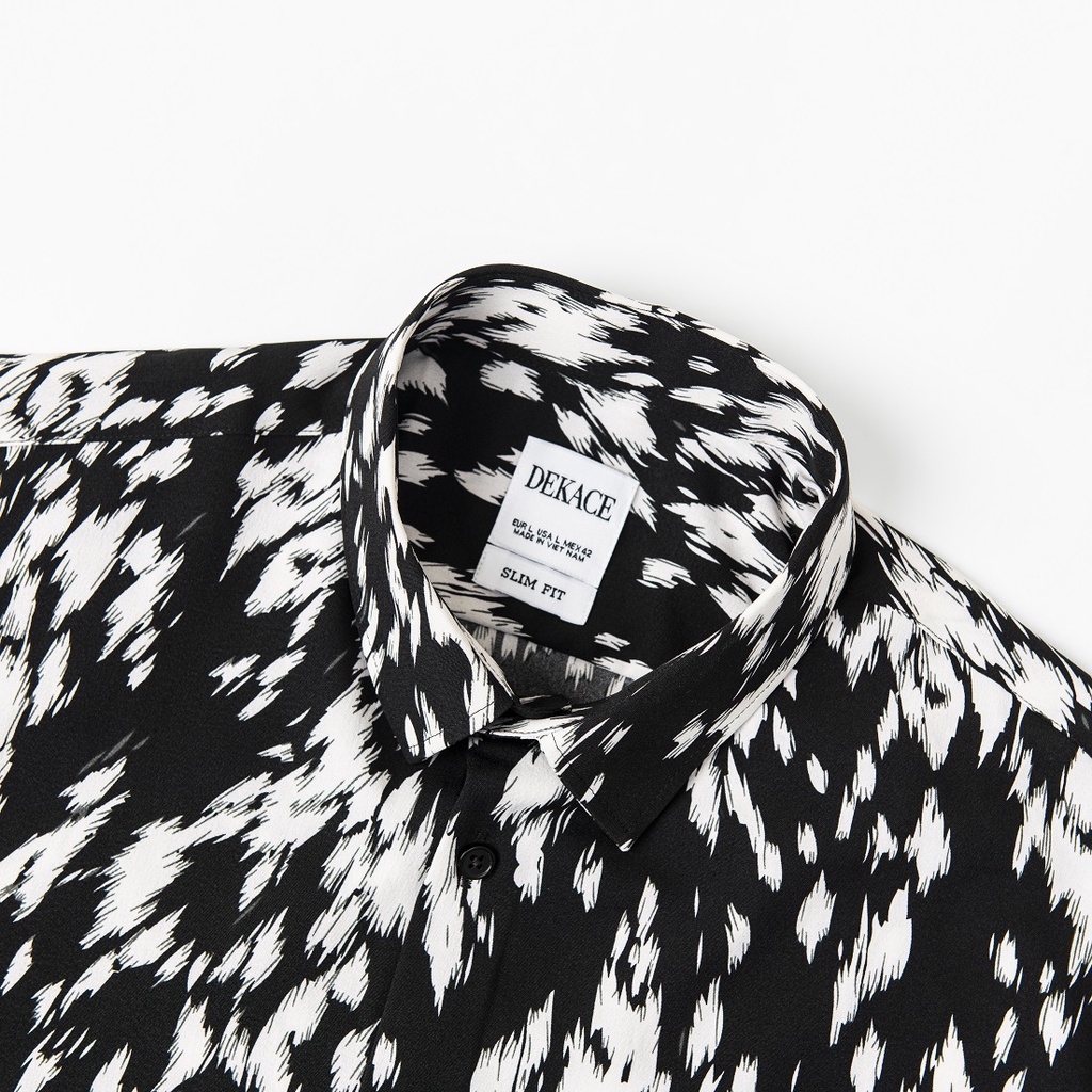 Áo Sơ Mi Nam Cộc Tay Dekace Vải Lụa Họa Tiết SMCHT