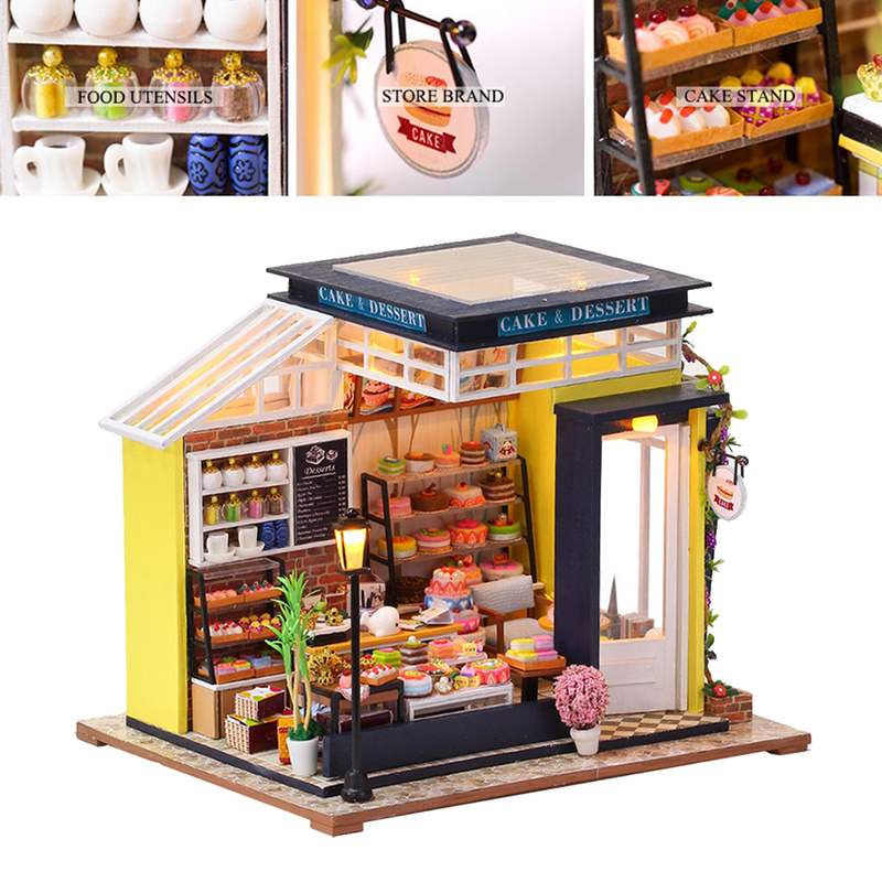 【Còn hàng】 Cửa hàng làm bánh DollHouse thu nhỏ Bộ đồ chơi giáo dục tưởng tượng Món quà lãng mạn