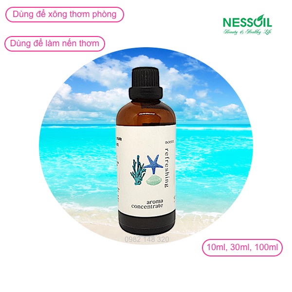 Tinh dầu nước hoa xông thơm phòng hương Biển 30ml dùng với máy khuếch tán &amp; đèn xông tinh dầu, làm nến thơm