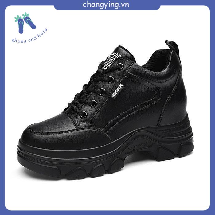 Dép nữ Giày Đen Nâng Chiều Cao Thời Trang Mùa Xuân Dễ Phối Đồ Cho Học Sinh