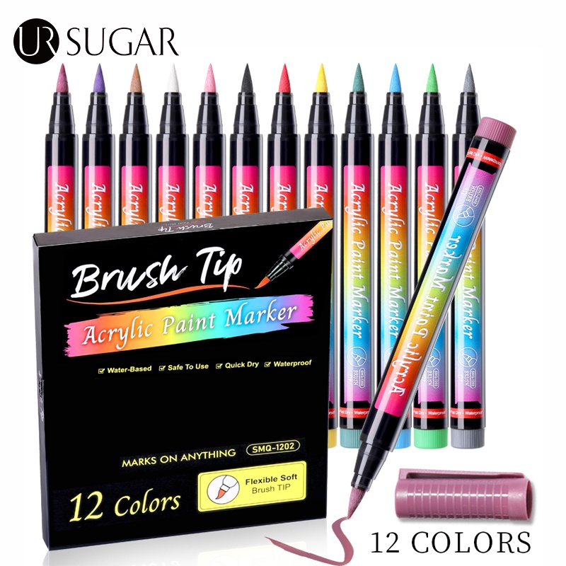 Set 12 bút trang trí móng tay UR SUGAR 3D DIY nghệ thuật chuyên dụng