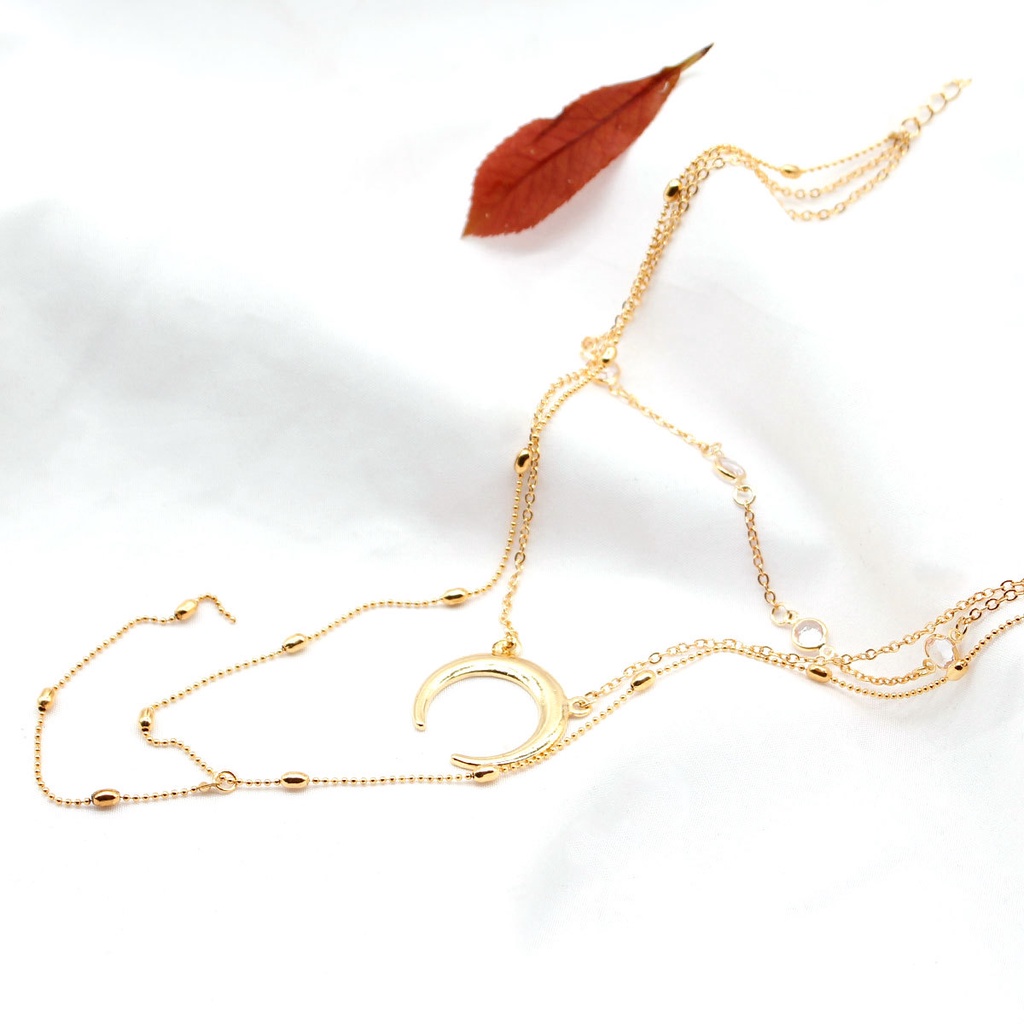 Vòng cổ Nhiều Lớp Hình Mặt Trăng Phong Cách Boho