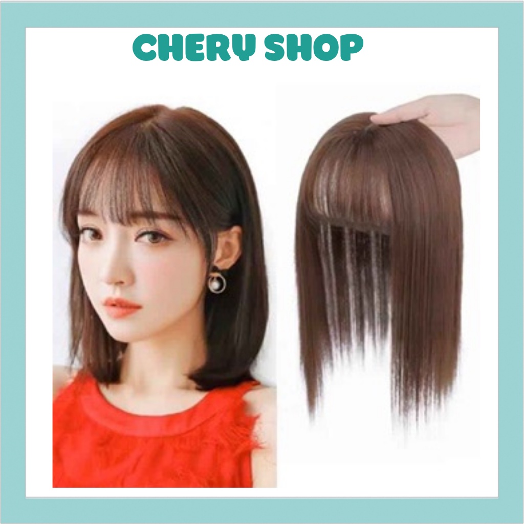 Tóc mái giả thưa che hói💄FREESHIP💄 Tóc giả nữ che hói 35cm