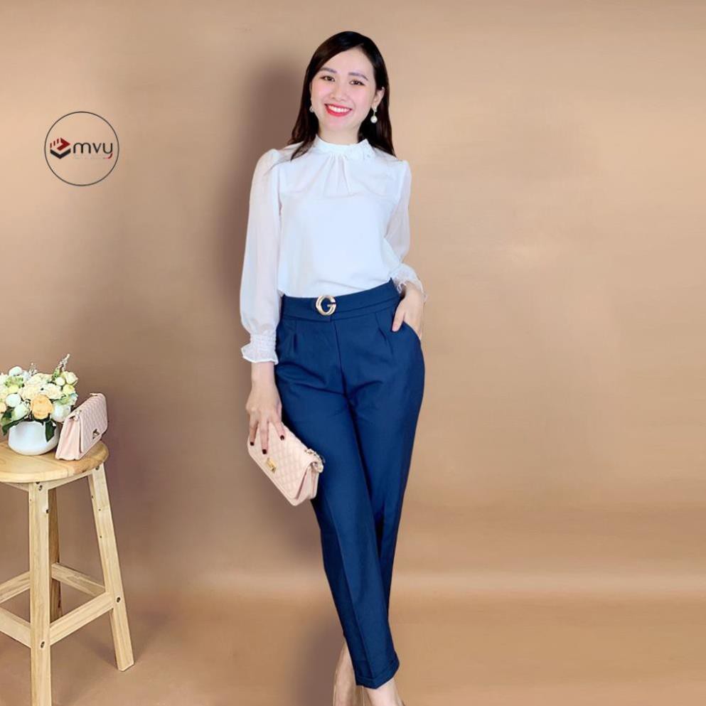 Quần Baggy nữ Quần Âu công sở chất kaki mịn co dãn, (hàng may kỹ) Emvy - Q1 .