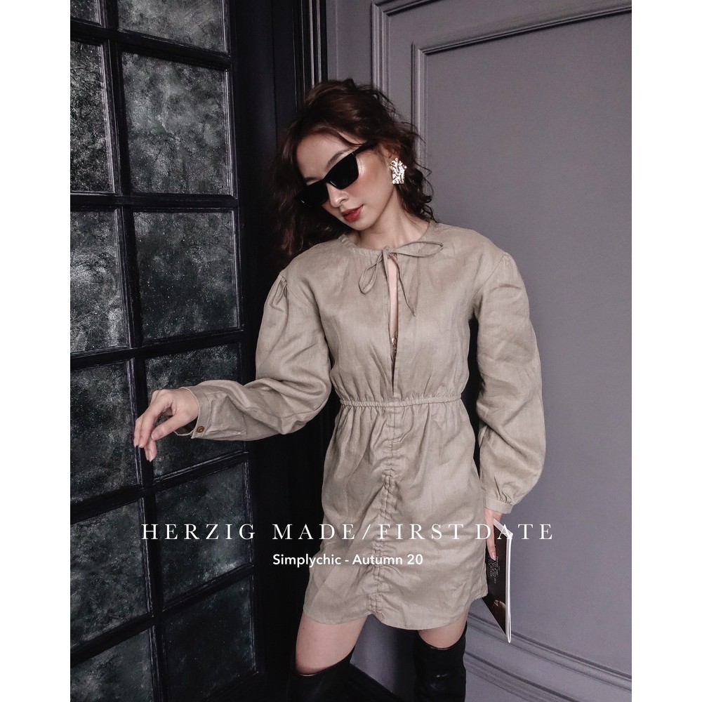 Váy Herzigmade chất đũi điệu đà, khoét lưng cá tính - Carmen dress - B1679