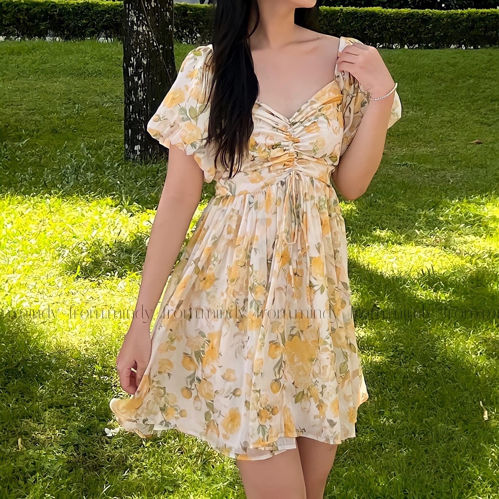 MINDY - Váy xoè rút nhún tay bồng Aileen Dress