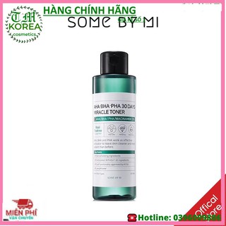 Toner Dưỡng Ẩm [Hết Mụn 100% -Hàng Auth] Nước Hoa Hồng Trị Mụn Some By Mi AHA-BHA-PHA 30 Days Miracle Toner 150ml