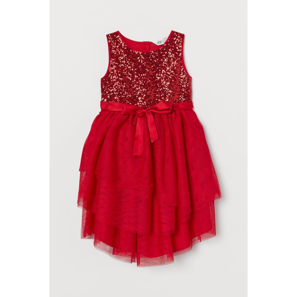 Váy xoè đỏ tutu công chúa sequin HM H&amp;M_hàng chính hãng authentic