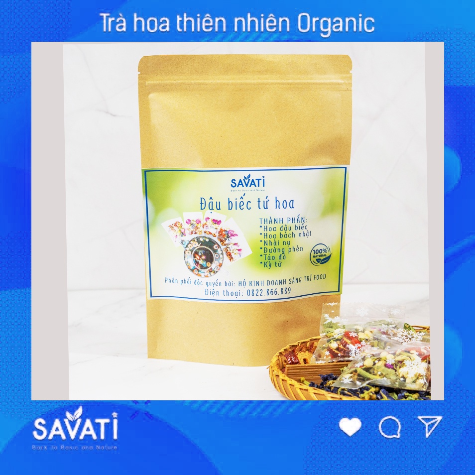 TRÀ ĐẬU BIẾC TỨ HOA SAVATI