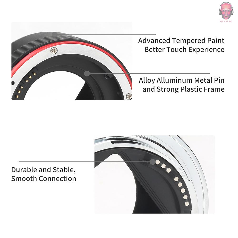 AUDI   SHOOT XT-364 Auto Focus AF Macro Extension Tube Adapter Ring Set 13mm 21m 31mm Replacement for  EF/EF-S Lens Replacement for  EOS   550D/600D/650D/700D/750D/760D/800D/200D/1300D/77D/60D/70D/80D/7D/7D II/5D II/5D III/5D IV/6D/6D II DSLR Cameras