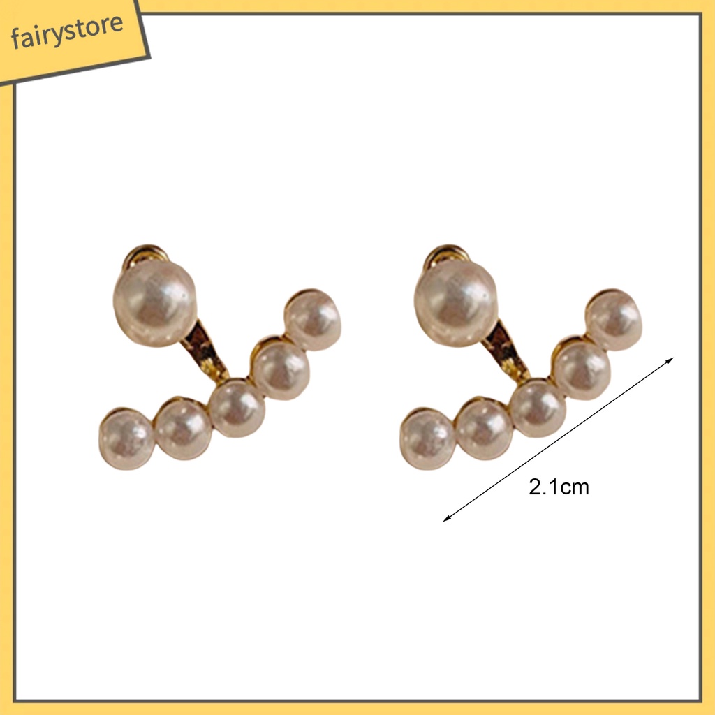 1 Đôi Bông Tai Hình Trái Tim Đính Ngọc Trai Giả Thời Trang Dành Cho Nữ